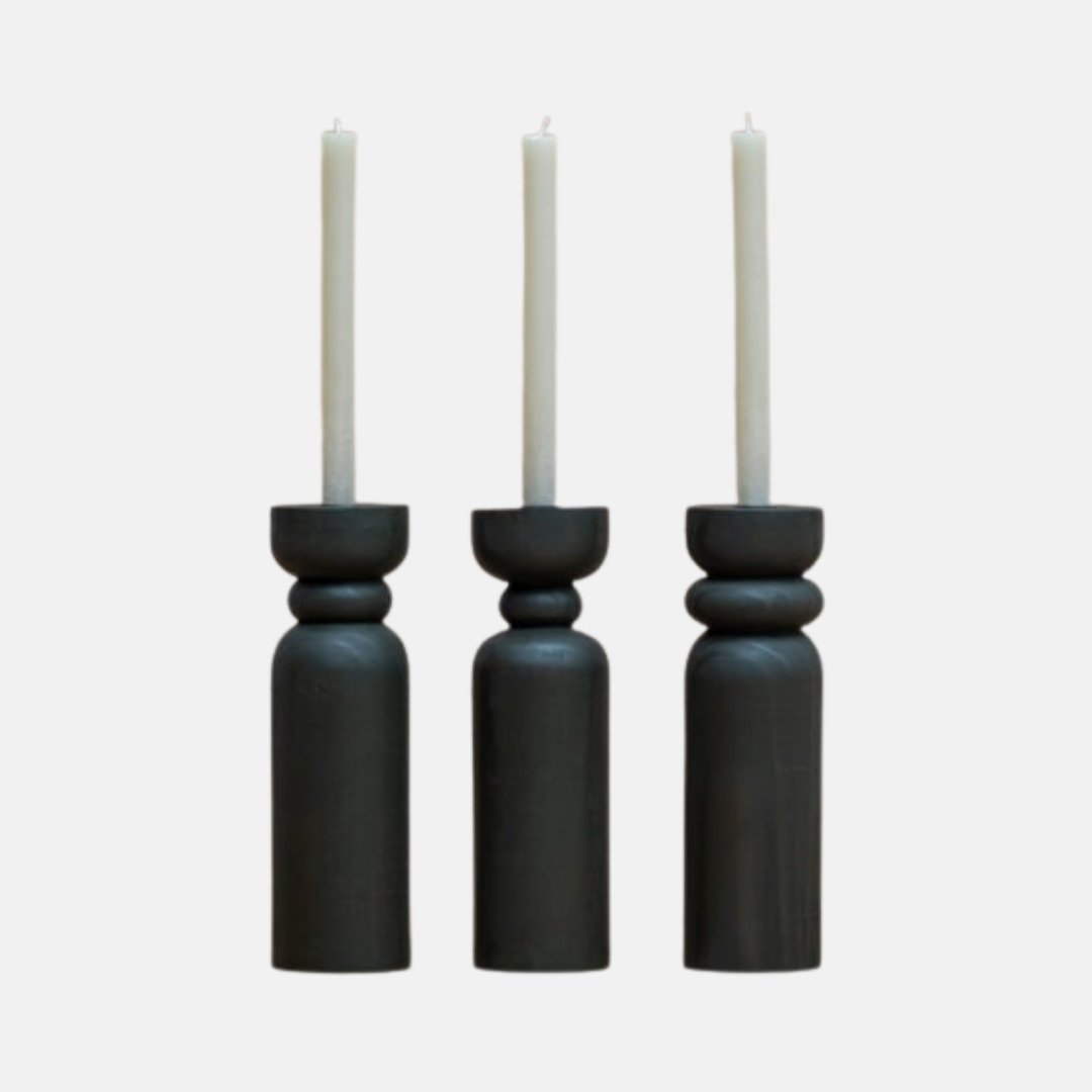 Zuri Candle Holders (Set of 3) - Black