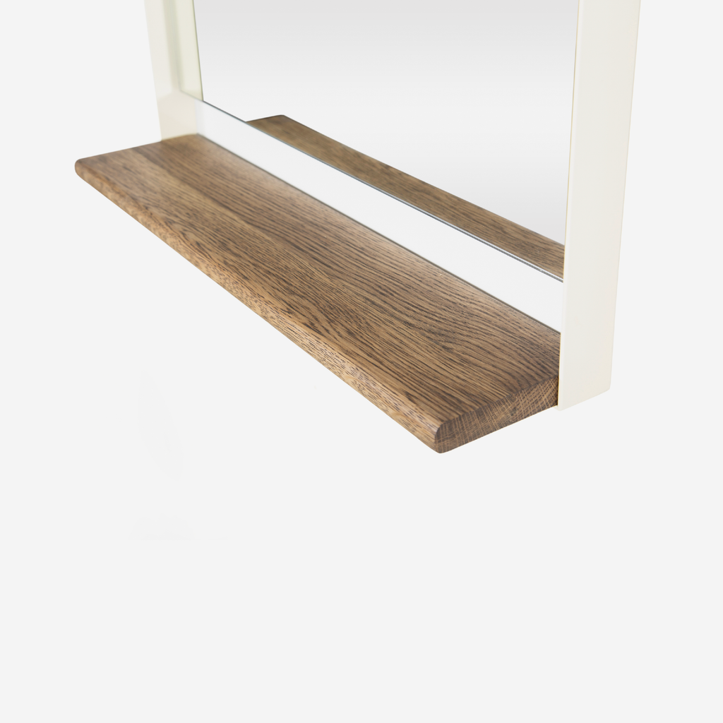 Bo Arch Mirror W/Shelf - Cream & Dark Oak