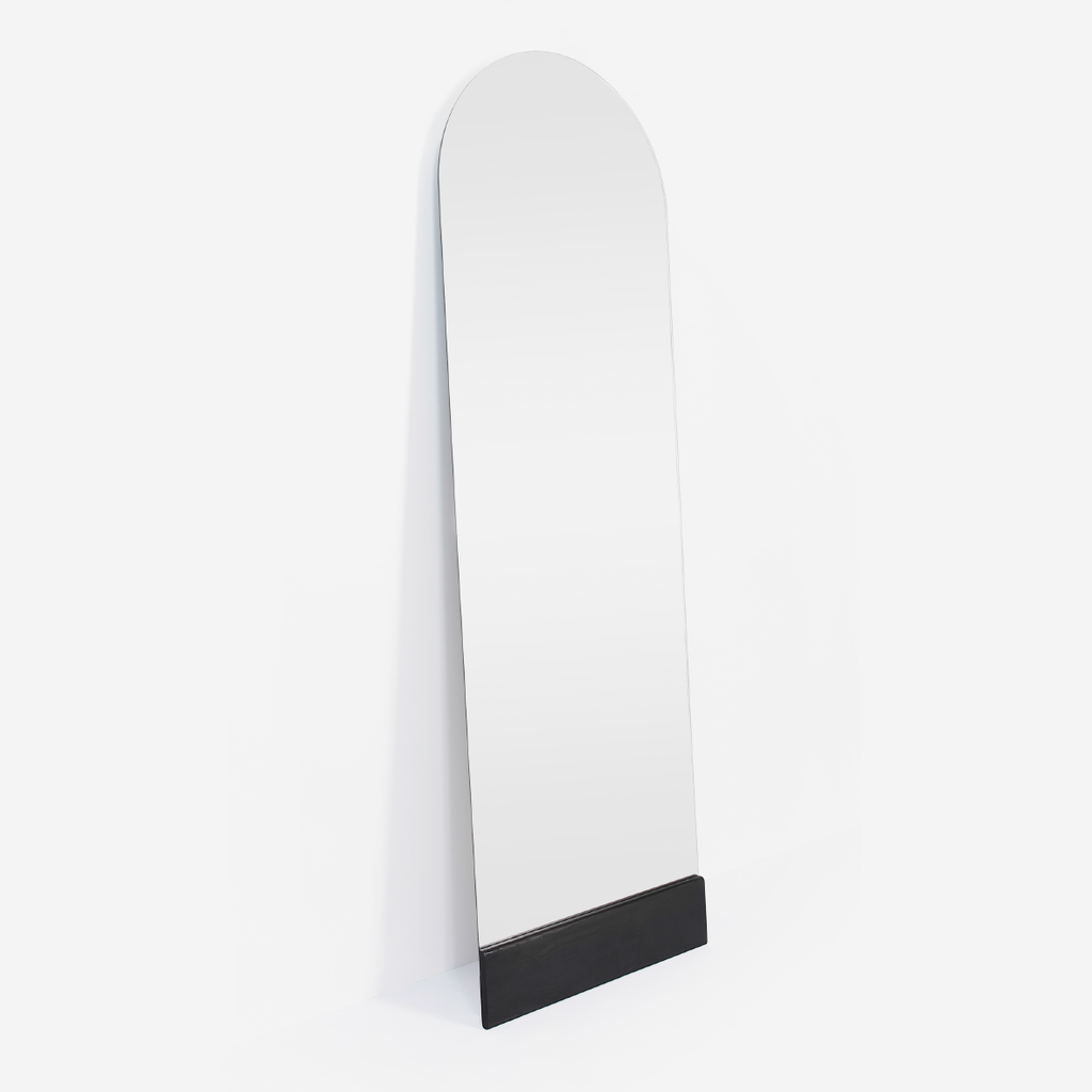 Frameless Leaning Arch Mirror - Ebony