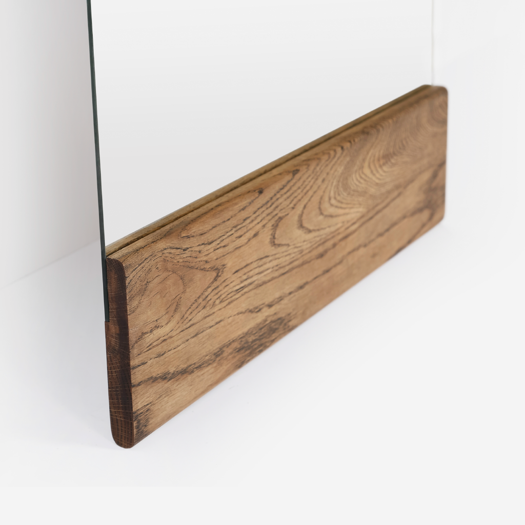 Frameless Leaning Arch Mirror - Dark Oak