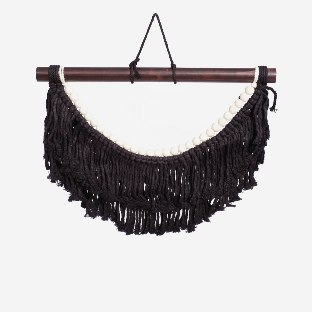 Macramé Wall Art - Layered Fringe & Beads