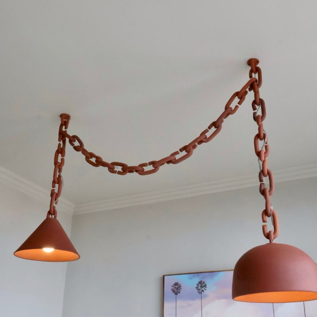 Double Chain Pendant - Terracotta