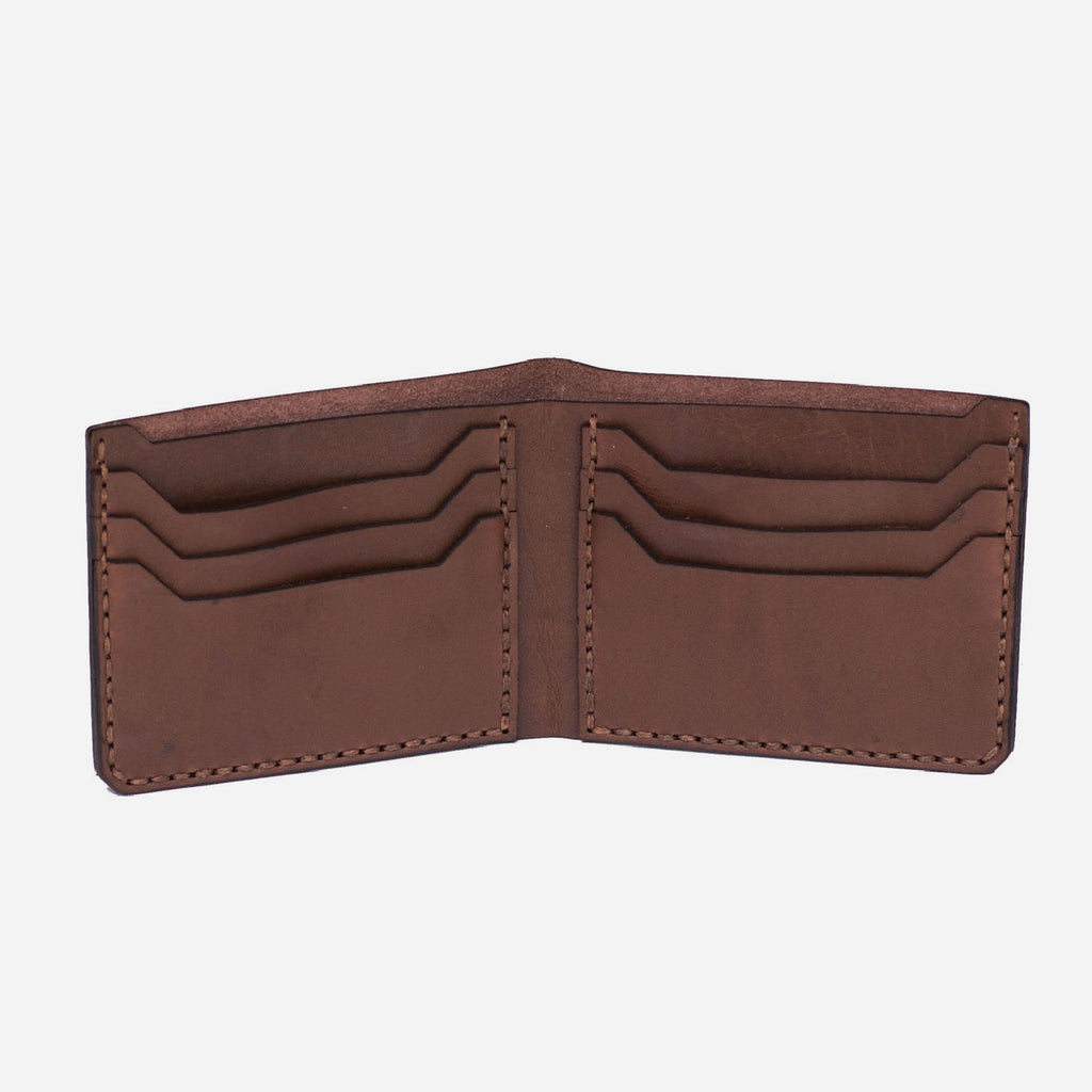 Bifold Leather Wallet - Brown