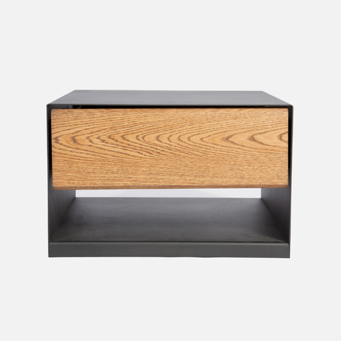 Copenhagen Steel Floating Bedside Table - Dark Oak