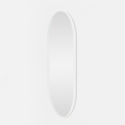 Deep Frame Pill Mirror - White