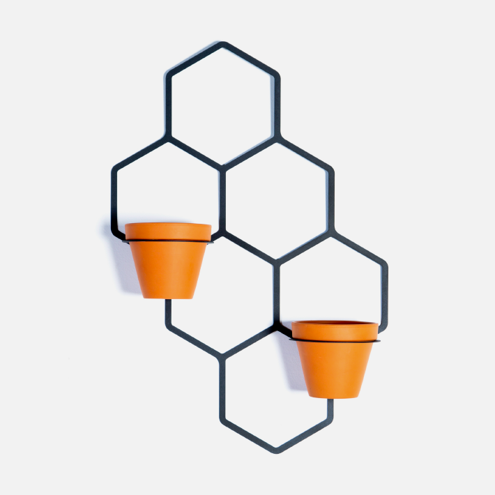 Hex Wall Planter - Black