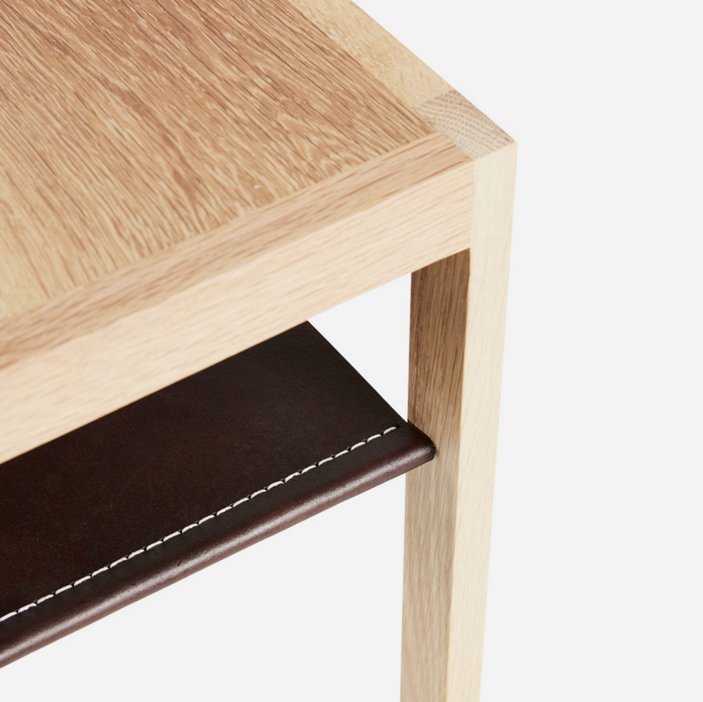 Leather Shelf Side Table