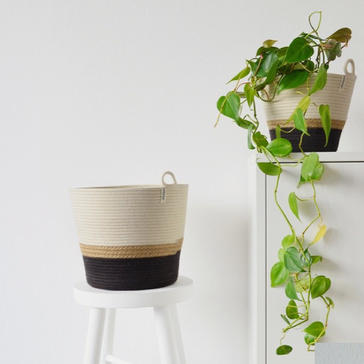 Planter - Jute & Charcoal Block