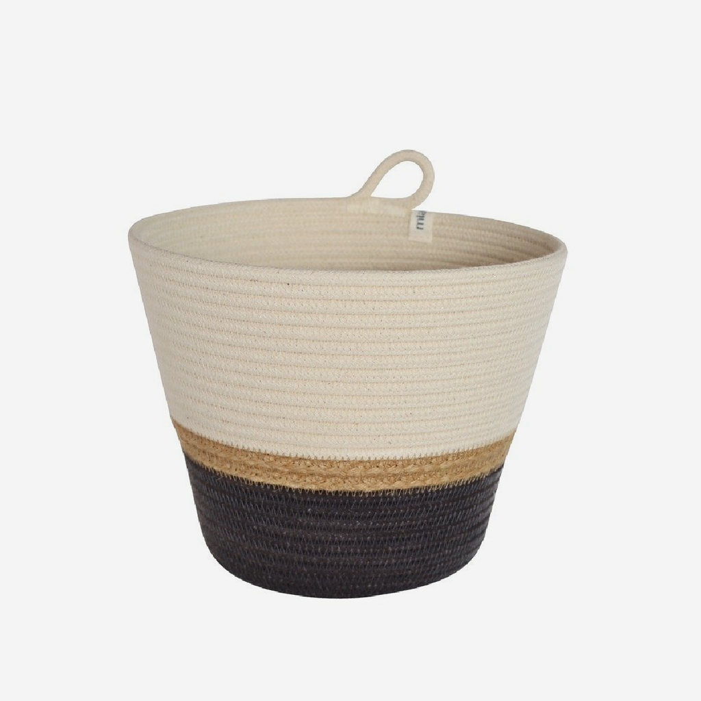 Planter - Jute & Charcoal Block