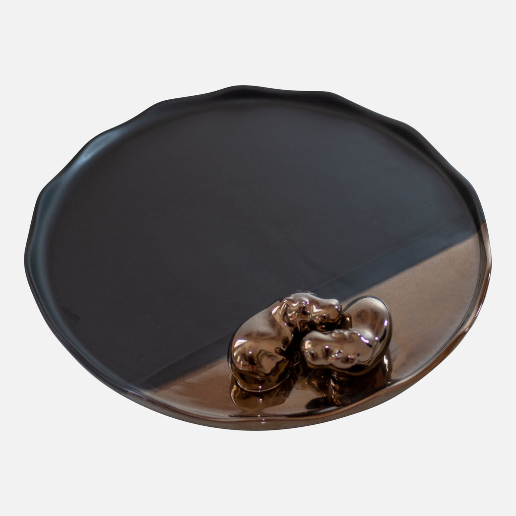 Double Hippo Plate - Black/Bronze