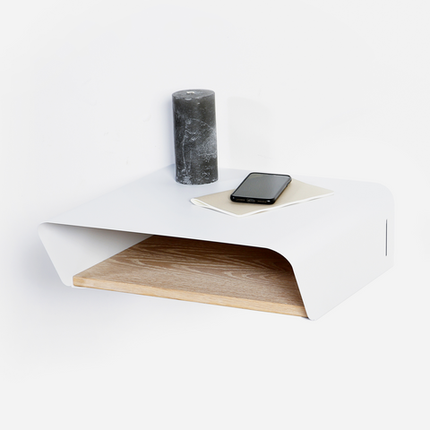 Stockholm Wall Mounted Bedside Table - White