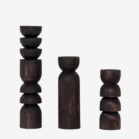 Abstract Candle Holder - Black