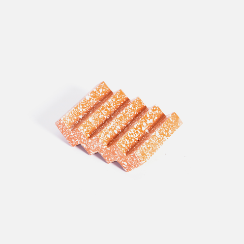 Zig Zag Soap Dish - Terracotta & White Terrazzo