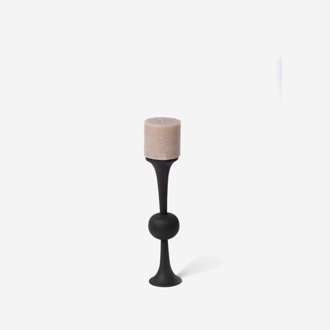 Bobbly Candle Holder 1 Ball - Black