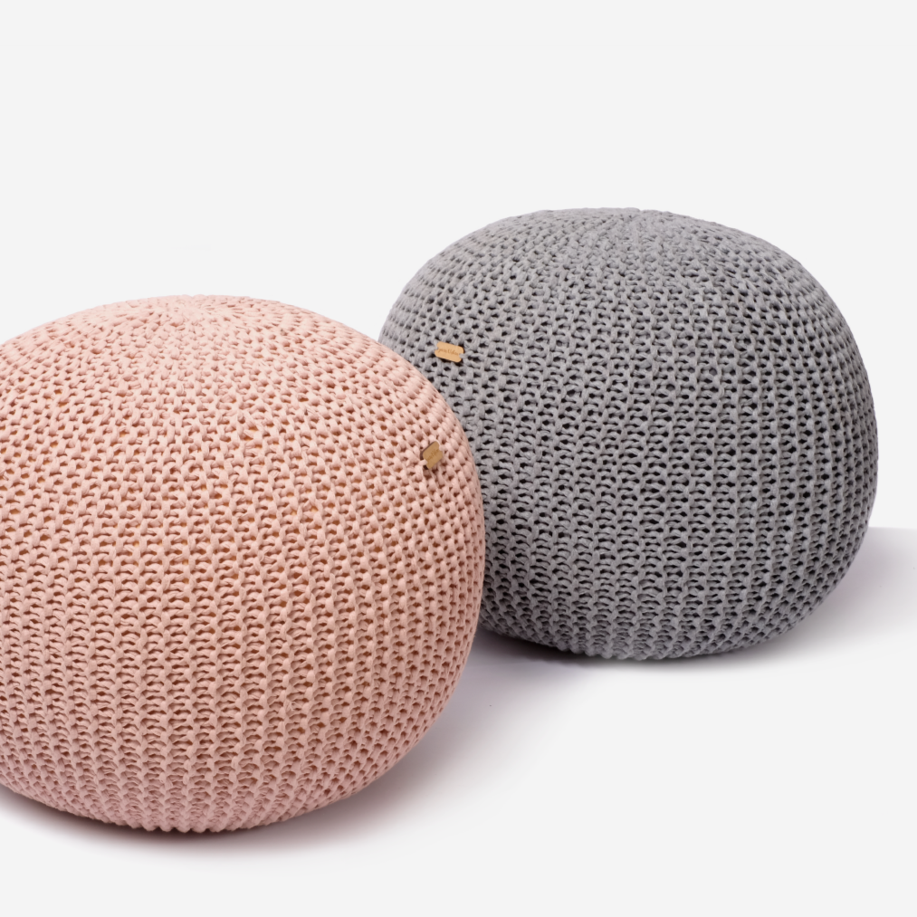 Zimbo Round Ottoman - Storm Grey