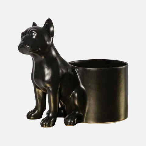 Frenchie Pot Plant Holder - Black