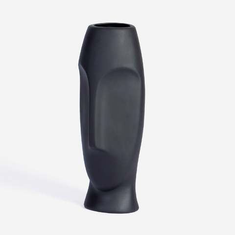 Masai Face Vase Large - Black