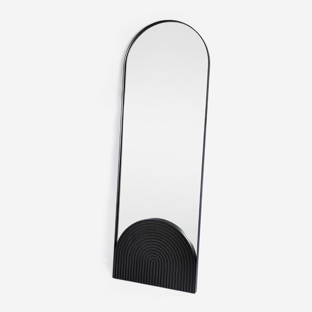 Afro Scandi Arch Leaning Mirror - Ebony