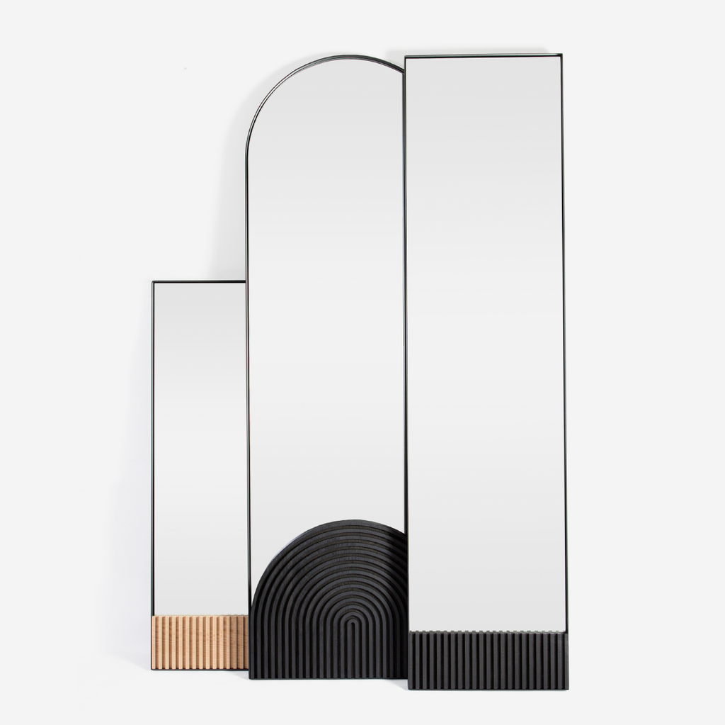 Afro Scandi Slimline Standing Mirror - Ebony