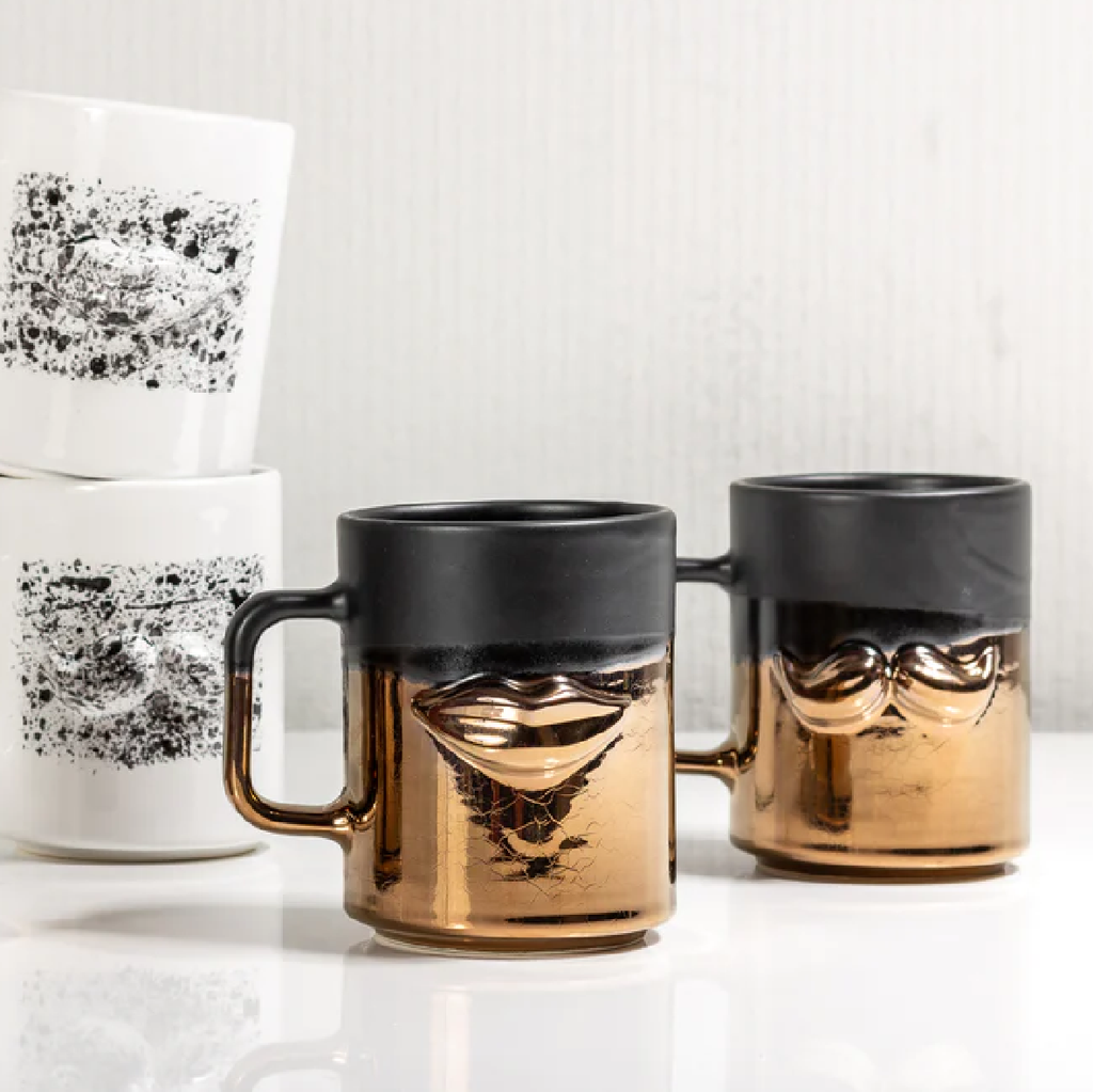 Salvatore Moustache Mug - Bronze & Black